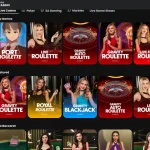 WSM Casino live-casino lobby with current provider and category navigation