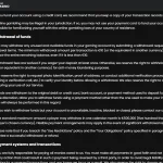 WSM Casino withdrawal screen showing current cryptocurrency cashout options